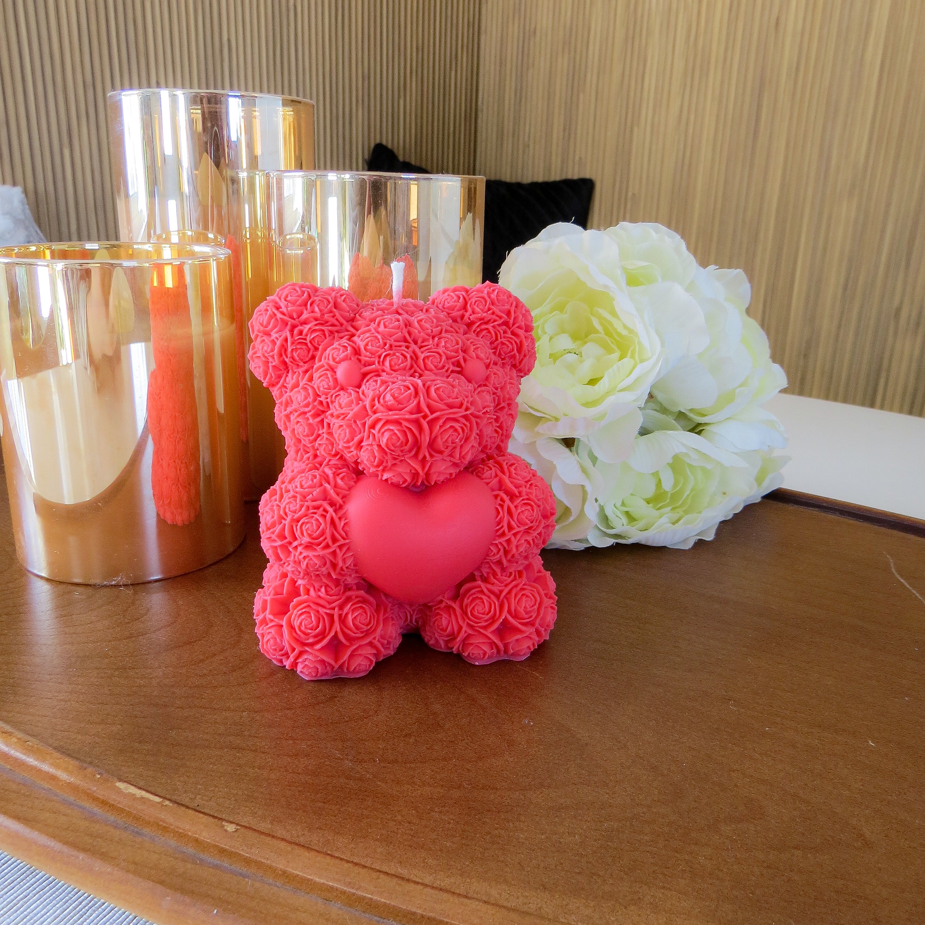 Floral Heart Teddy Bear - Ourson de Coeur Floral